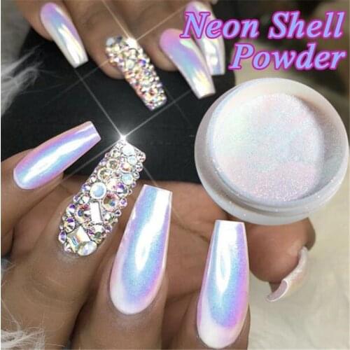 1 Piece DIY Gradient Color Shell Nail Powder Glitter Magic Pearl Nail Making Tool Mirror Nail Polish Sequin Decorative Cosmetics