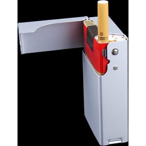 1pcs Fashion Aluminum Alloy Ultra-thin Automatic Pop-lid Cigarette Case Creative Men Portable Smoking Accessories