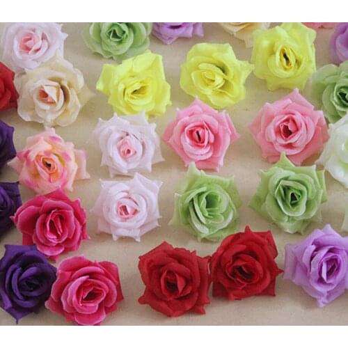 10Pieces/Lot Artificial Flower Head Size 8CM Silk Rose Handmade DIY Wedding Bouquet Home Party Prom Decorative Simulation
