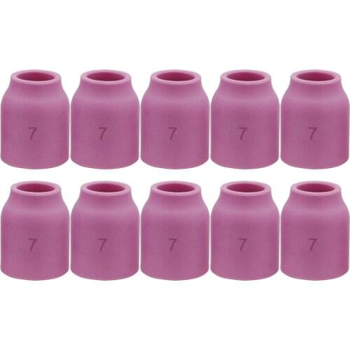 10pcs TIG Gas Lens Alumina Nozzle Ceramic Cup 53N61 7# 7/16" For SR WP- 9/20 & SR WP-17/18/26 TIG Welding Torch