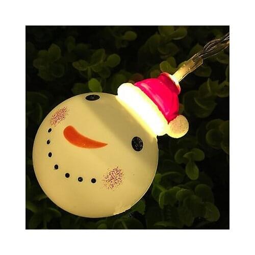 10 snowman string lights fairy led Christmas light home garden white lights santa battery powered party indoor lights