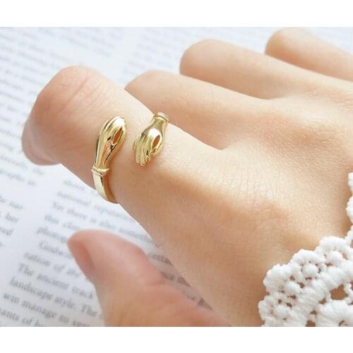 2021 Trend Creative Love Hug Gold Silver Color Ring Fashion Lady Open Ring Jewelry Gifts for Lovers Gift On March 8