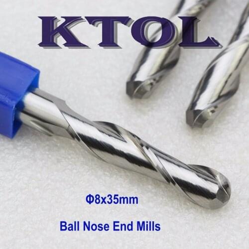 8x35MM 2 Flute Ball Nose End Mill Cutter CNC Router Bits Engraving Tools 3D Slot Carving Carbide Milling Cutter Wood Router Bits