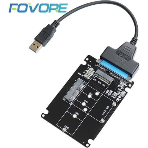 MSATA to SATA adapter m2 m key m.2 SSD to SATA adapter card mSATA m.2 m2 NGFF to USB Converter for mSATA+M.2 2 in 1 SSD HDD