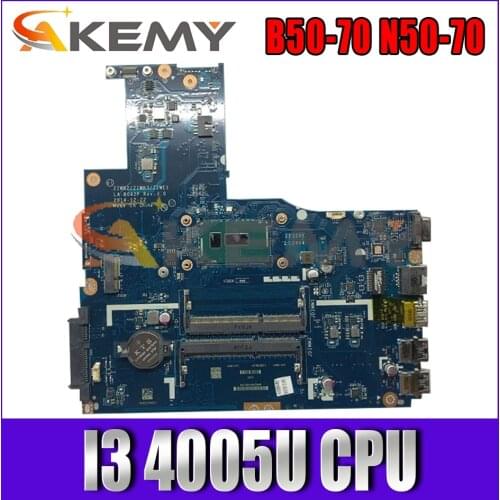 Akemy ZIWB2/ZIWB3/ZIWE1 LA-B092P For Lenovo B50-70 N50-70 Laptop Motherboard 5B20G40929 CPU I3 4005U DDR3 100% Test