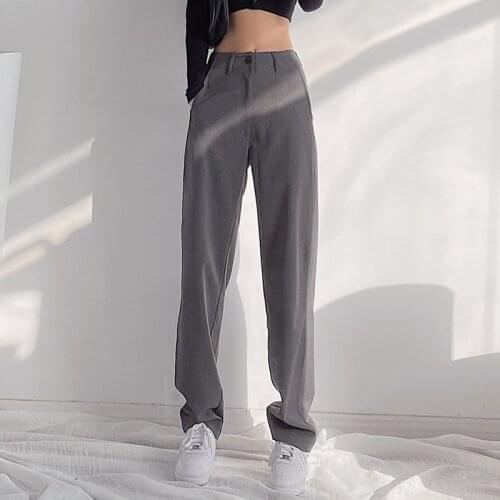 Women Pants Harajuku High Waist Straight Trousers For Female 2021 Summer Fashion Wide Leg Pants Loose Casual Jogger Clothing