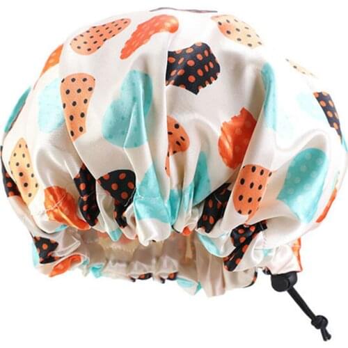 Baby Satin Bonnet Double Layer Adjustable Print flower Sleep Cap for Children