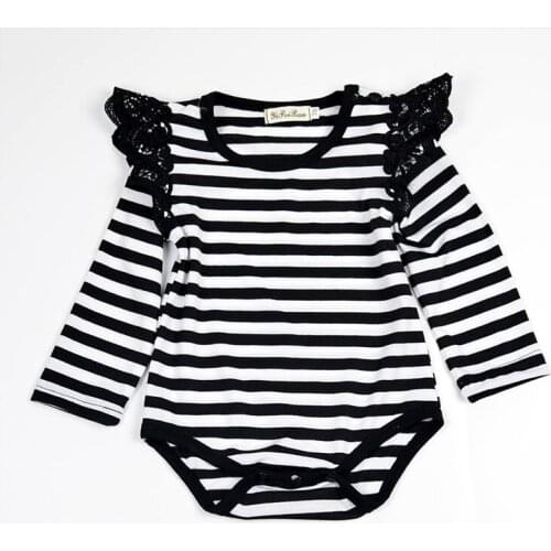 Baby Bodysuit Newborn Baby Girl Clothes 0 3 Month Black Stripe Cotton Baby Romper Jumpsuit Toddler Infant Girl Clothing Outfit