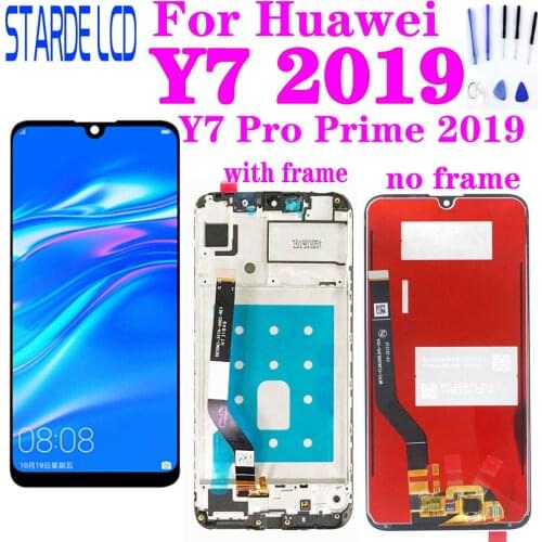 For Huawei Y7 2019 LCD Display Touch Screen Assembly with Frame For Huawei Y7 Prime 2019 LCD Sceen Display