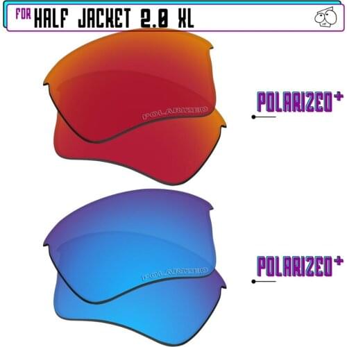 EZReplace Polarized Replacement Lenses for - Oakley Half Jacket 2.0 XL Sunglasses - BlueP Plus-RedP Plus