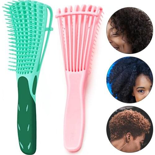 Cyan Blue/Pink Hair Brush Scalp Massage Comb Women Detangle Hairbrush Comb Health Care Reduce Fatigue 1pc