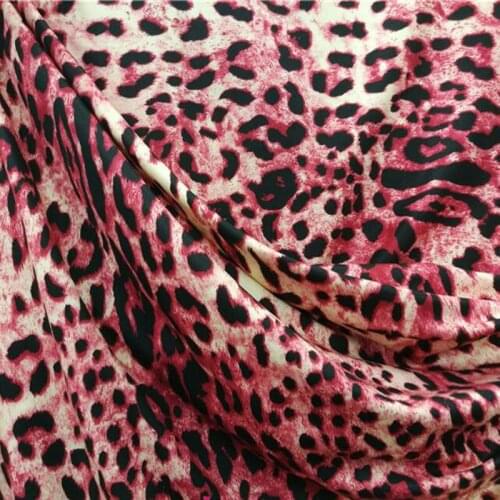 Good Sexy Pink Leopard Fabric 4 Side Stretch Milk Silk Cotton/Spandex knitted Dance Fabric DIY Sewing Women Dress/T-Shirt/Pants