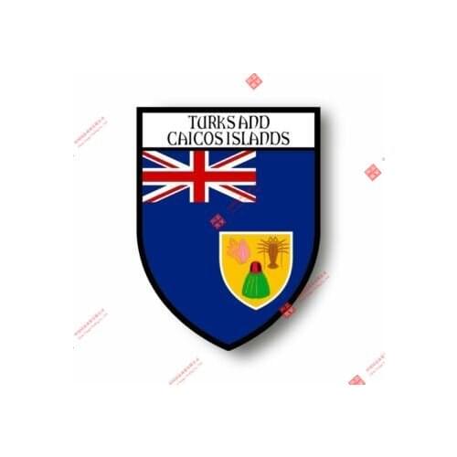 Personality Stickers Decal Souvenir Vinyl Car Shield City Flag World Crest Turks Caicos Car Decal Decoration Laptop