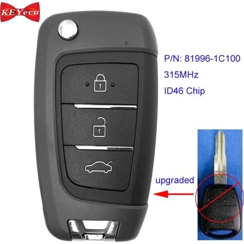 KEYECU for Hyundai Accent Verna Getz Upgraded Remote Key Fob P/N: 81996-1C100 315MHz ID46 Chip