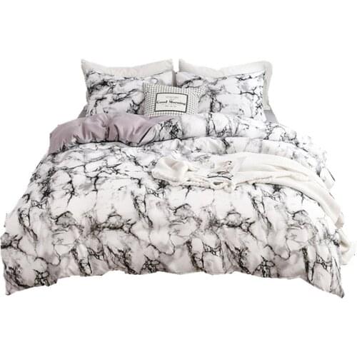 Marble Pattern Quilt Cover Pillowcase Set Pure Plain Color Home Textile Bedding Quilt Cover Bed Duvet Three Pieces Sets 2021