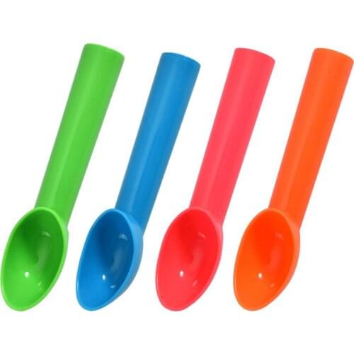Colorful Ice Cream Spoon Scoop Food -Grade Plastic Dig Ice Cream Ball Fruit Digging Spherical Shape Dessert Tools