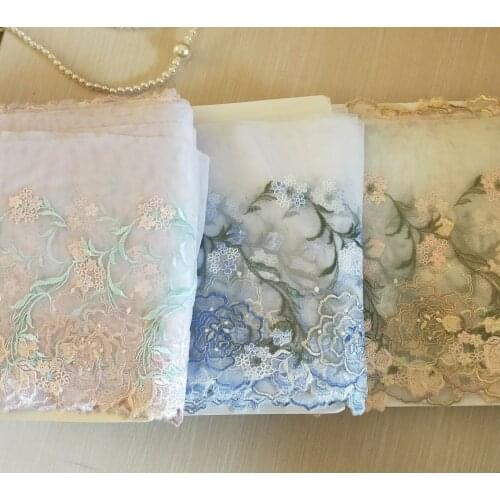 3 Colors 2 Yards Lace Trim Floral Embroidered Tulle Lace 8.26 Inches Wide High Quality