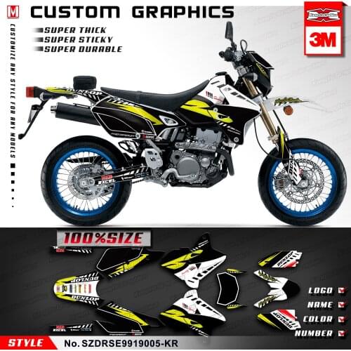 KUNGFU GRAPHICS Off-road Motorcycle Decal Stickers for DRZ400SM DRZ 400 Enduro 1999 to 2019 KLX 400R 2002 to 2004, Customizable