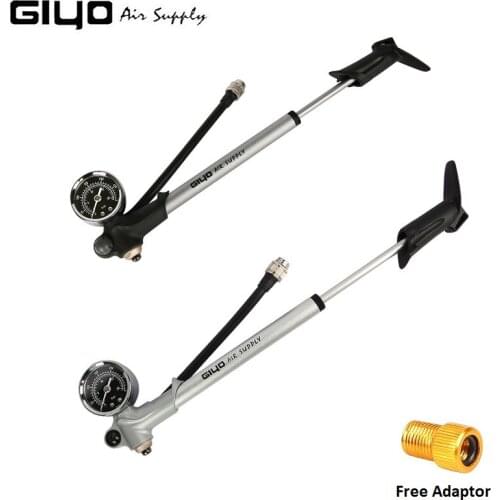 Giyo 300psi MTB Shock Fork Pump Schrader Valve Bicycle Tire Mini Air Inflator Cycling Portable Fork Rear Hand Pump High Quality