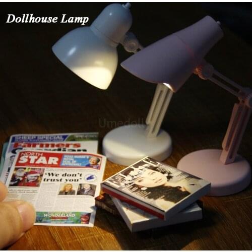 Multi Color Cute 1/6 Scale Miniature Dollhouse Table Lamp Mini LED Lighting for Barbies Doll House Decor Accessories Toy
