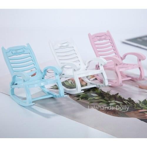 1:12 Ob11 DollHouse Lovely Mini Simulation Beach Chair Model for Dollhouse Furniture Furnishing Articles