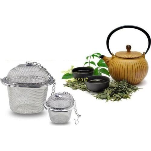 100pcs/lot Stainless Steel Mesh Ball Reusable Strainer Spice Locking Tea Filter Infuser Kitchen Tool Free Shipping