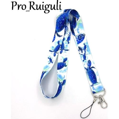 100pcs Sea turtle Neck Strap Lanyard keychain Mobile Phone Strap ID Badge Holder Rope Key Chain Keyrings cosplay Accessories