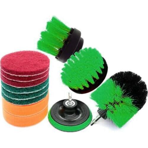 12pcs Soft Drill Brush Attachment for Cleaning Carpet Leather and Upholstery Sofa Wooden Furniture Bristle Scrubber Drill