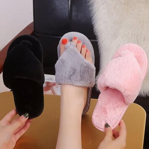 Autumn and Winter New Slippers Ladies Casual Plush Slippers Explosion Models Flip Flops 2021 Plush Shoes