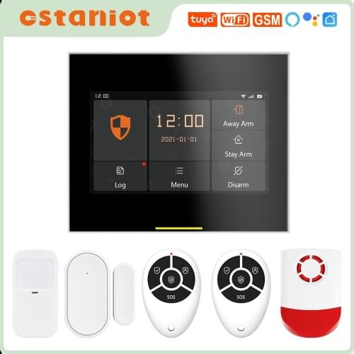Ostaniot Tuya Wireless GSM WIFI Smart Remote Home Security Alarm System with Outdoor Waterproof Siren Support OTA Online Upgrade