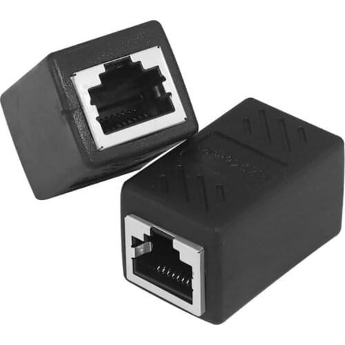 RJ45 Coupler Adapter, Internet Cable Connectors Female to Female for Cat7/Cat6/Cat5/Cat5e Ethernet Extension Cable, Black