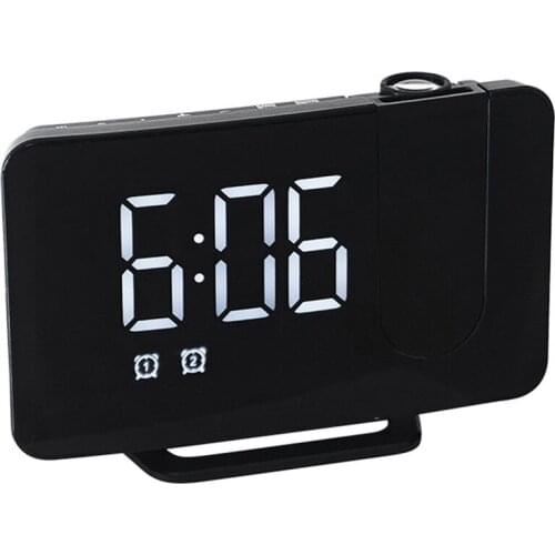 Projection Alarm Clock for Bedroom,Projector Ceiling Clock with Digital LED Temperature Humidity Display,Projector