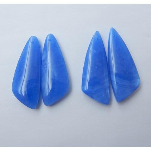 Sale 2Pairs Jasper Front Drilled Earring Bead 33x13x5mm 34x13x5mm 12.03g Beauty Jewelry Blue Color Women Earrings Accessories