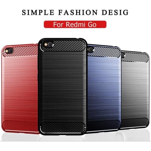 Luxury Carbon Fiber Soft silicone TPU Anti Scratch Shockproof Back Original Case for Xiaomi Redmi Go 5" Cover Cases