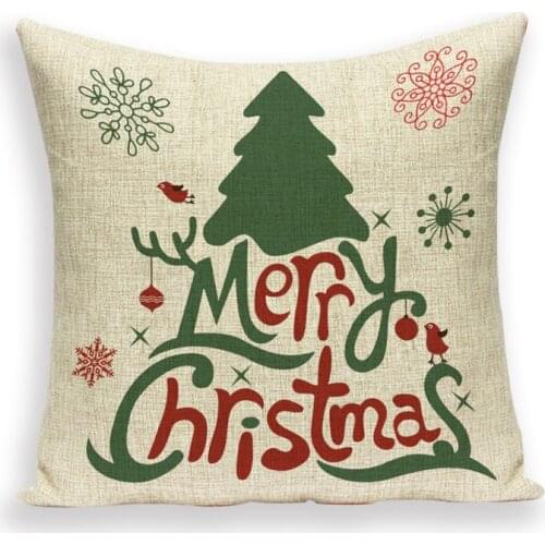 Merry Christmas Decorative Cushions Cover Santa Claus Elk Throw Pillow Cases Fundas Cojines Decorativos Copri Cuscino Cushion