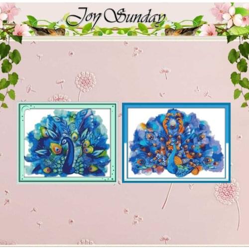 Blue peacock counted Cross Stitch 11CT 14CT Cross Stitch Set Wholesale DIY nimals Cross-stitch Kit Embroidery Needlework