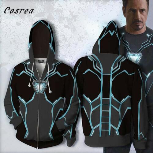 Endgame Iron Man 3D Print Hoodies Sweatshirt Superhero Thanos Captain America Coat Jacket Hoodie for Men Women