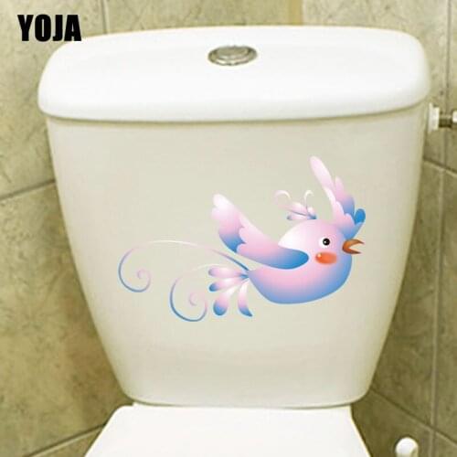 YOJA 22.4X14.9CM Interesting Bird Toilet Decal Bedroom Home Wall Sticker Decor Modern Cartoon T3-1201