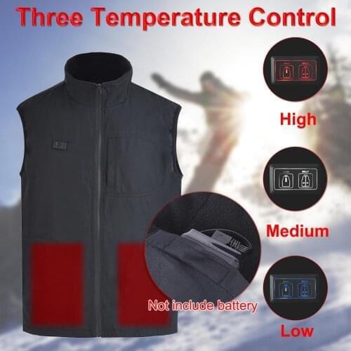 Electric Heating Vest Men Women Winter Lightweight Thermal Waistcoat Clothing Dual Switch Temperature Adjustable Heated Jacket