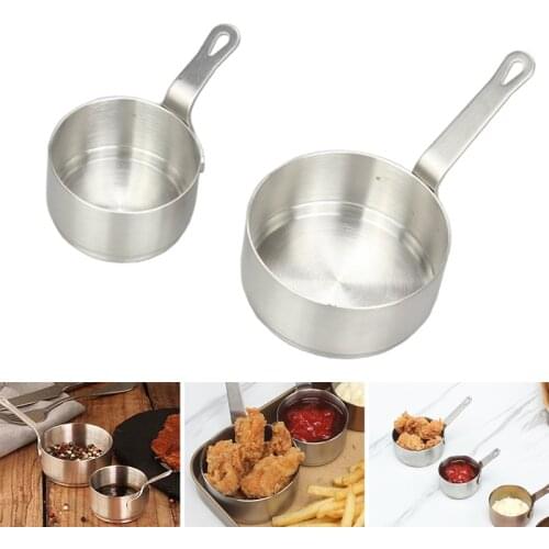 1PC Seasoning Plate Stainless Steel Sauce Dishes Mini Tray With Handle For Pepper Vinegar Soy Snack Condiment Saucer