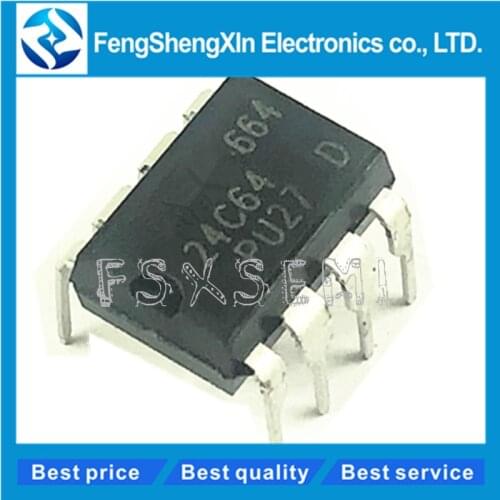 10pcs/lot New AT24C64N 24C64 24C64AN AT24C64 DIP-8 EEPROM memory IC