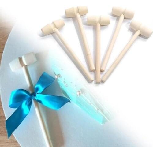 5pcs Mini Wooden Hammer Balls Toy Pounder Replacement Wood Mallets Baby Funny Seafood Lobster Crab Leather Crafts Jewelry Crafts