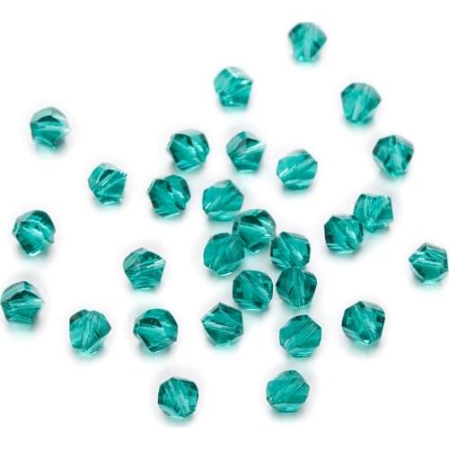 50 Piece Peacock Green Twisted Cut Faceted Crystal Glass Spacer Beads For Handmade Bracelet Necklaces DIY Jewelry Making 6-10mm
