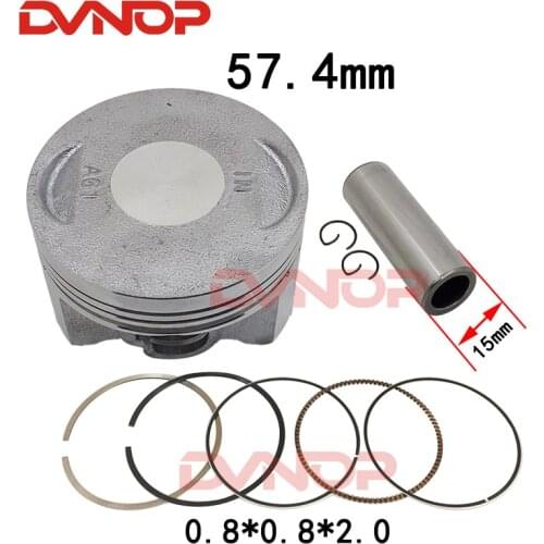 57.4mm Motorcycle Piston Ring Gasket Kit for SYM150 XS150T-8 JP150 GR150 ARA150 A61 Piston ring