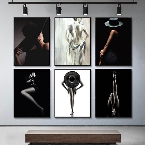Abstract Nude Woman Wall Art Pictures Modern Canvas Art Painting Wall Decor Posters Livning Room Bedroom Decorative Pictures