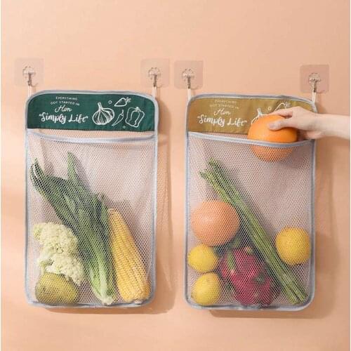 Large Fruit Vegetable Net Bag Storage Hanging Bag Kitchen Hanging Storage Bag Wall Hanging Storage Bag
