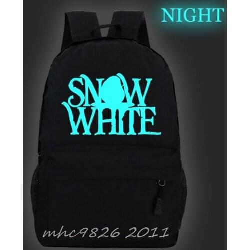 Disney Canvas Princess Backpack Luminous Glowing Snow White Schoolbag Laptop Bag for Teens Students birthday gift