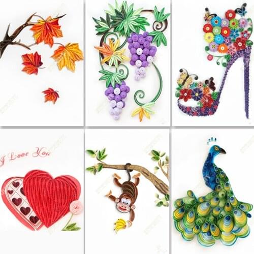 A4 Quilling Paper Line Drawing Color Line Drawing 300 Grams of Bottom Paper Quilling Paper Tool Drawing Template