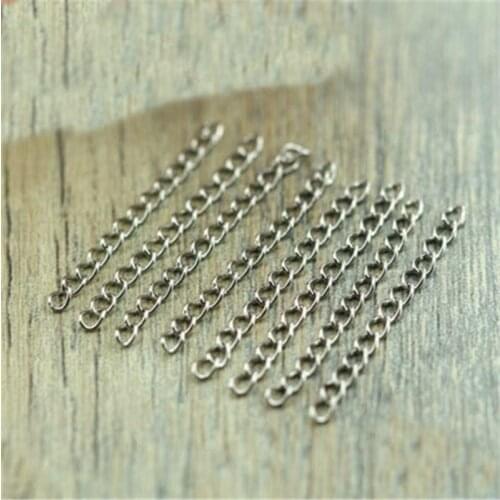 ACLOVEX 20pcs/lot Stainless Steel Extender Chains Silver Tone Bracelet Necklace Extension Chain For Diy Jewelry Making Findings