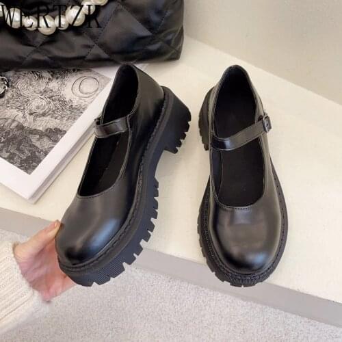 Spring Autumn Lolita Shoes Buckle Mary Janes Shoes Patent Leather Shallow Woman Flats Girls Shoes Size 34-40 zapatos mujer